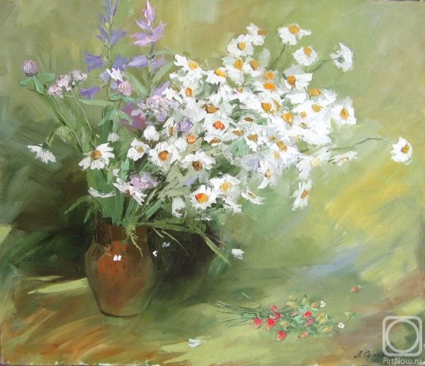 Ромашки живопись маслом