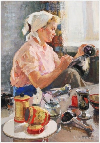 Картина Юрий Гагарин в Артеке"