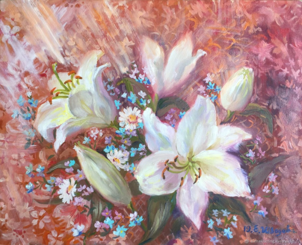 Лилии в живописи маслом