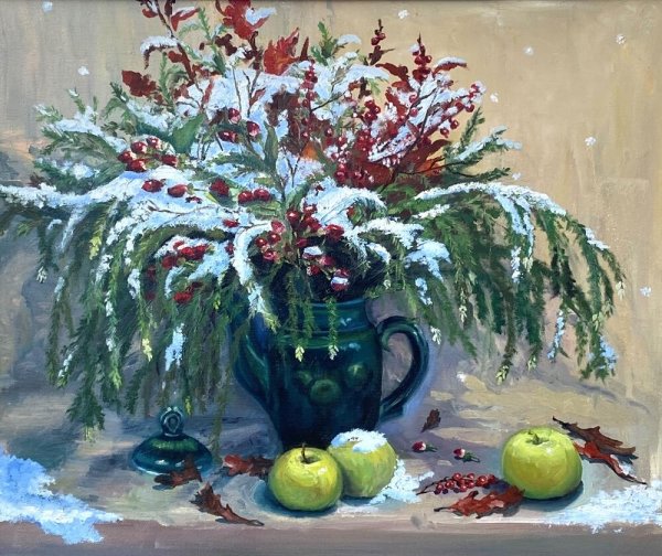 Зимний натюрморт живопись