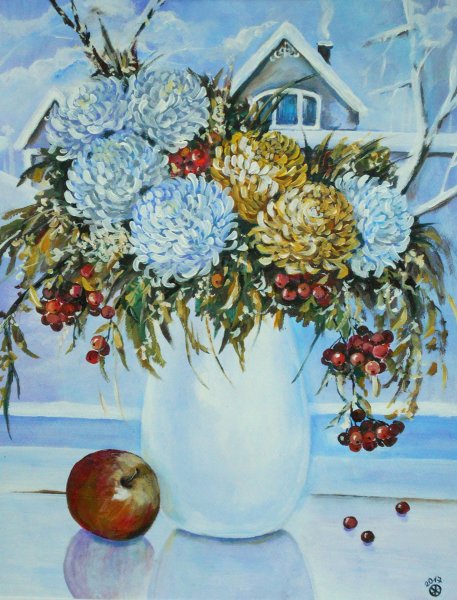 Зимний букет натюрморт