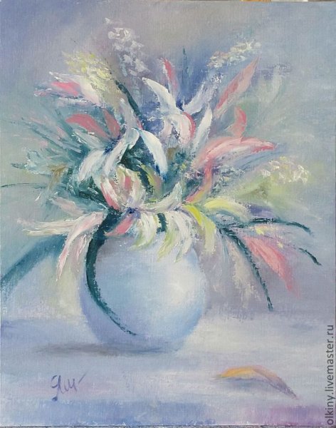 Зимние букеты пастель