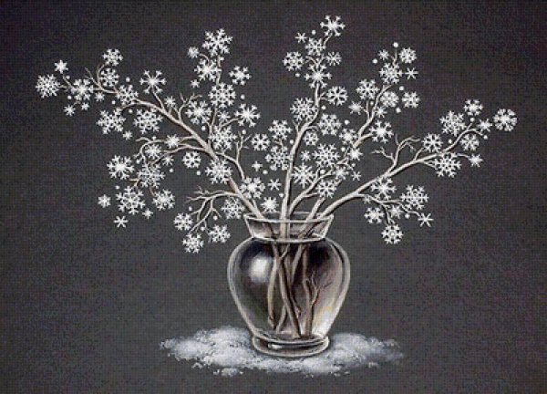 Рисование зимний букет