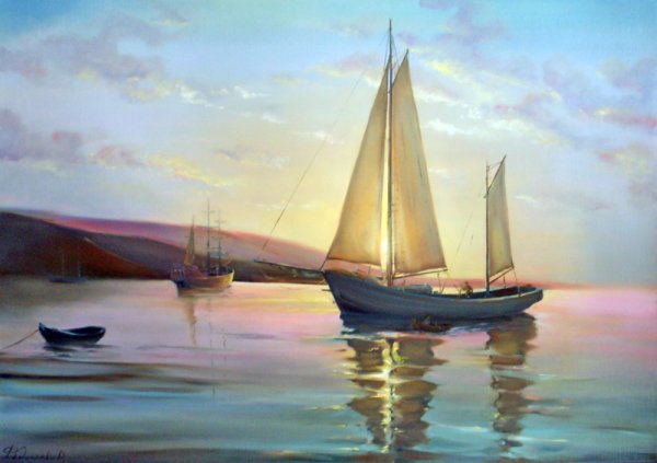 Терри Харрисон Акварельные пейзажи море корабль