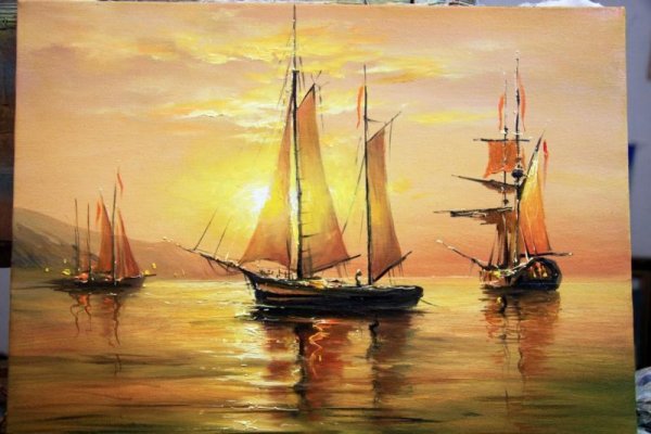 Парусник на холсте