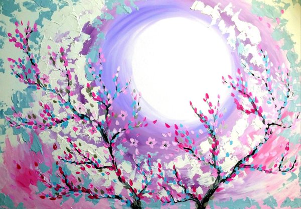 Сакура красками