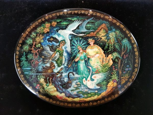 Палехская роспись Иван Царевич и серый волк