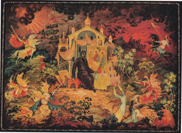 Палехская роспись конек горбунок