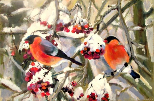 Майстренко Геннадий Снегири художник