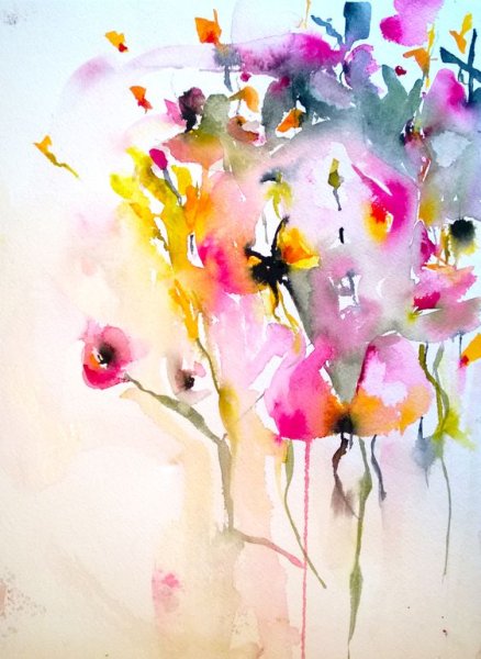Красочные Акварельные цветы