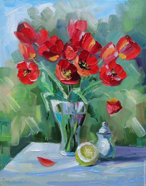 Букет гуашью