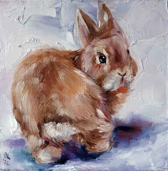 Кролик картина маслом