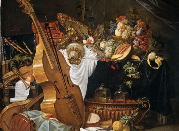 Натюрморт Ванитас с музыкальными инструментами