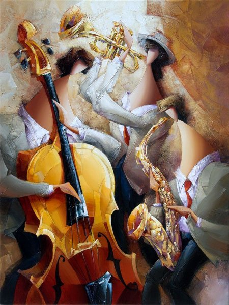 Натан Брутский картины музыканты