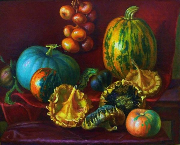 Натюрморт с тыквой маслом