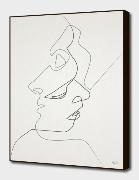 Абстрактные лица одной линией