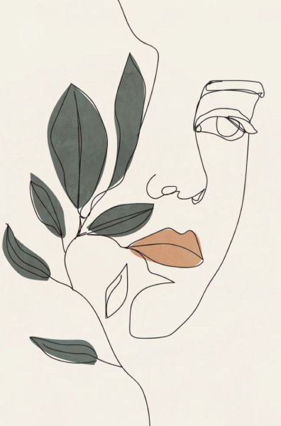 Лицо одной линией