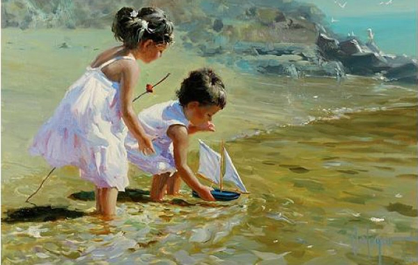 Беззаботное детство в картинах Владимира Волегова