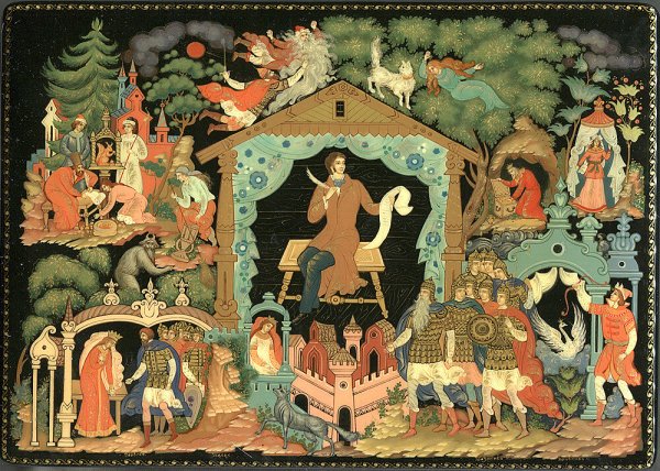 Палехская роспись сказки Пушкина