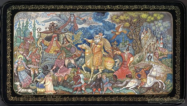 Палехская миниатюра сказки Пушкина