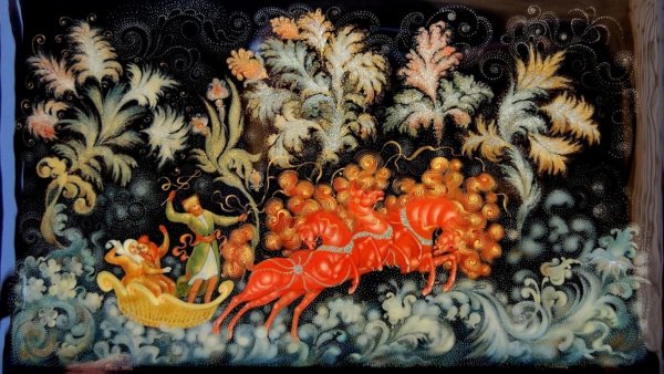 Палехская миниатюра Аленький цветочек