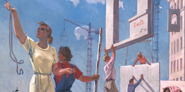 Дейнека Александр «на стройке новых цехов» 1926