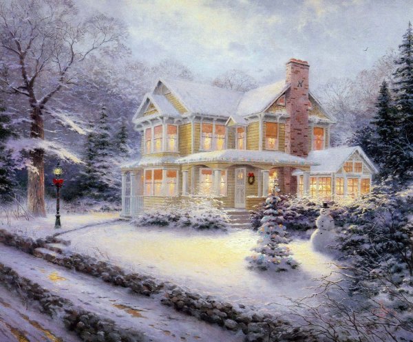 Избушка в зимнем лесу