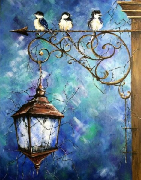 Фонарь картина маслом