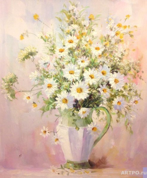 Художник Антонио Джанильятти букет ромашек