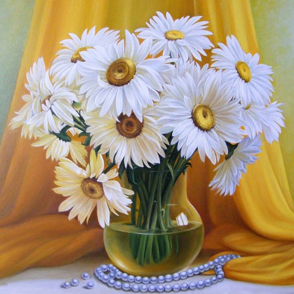 Molly картина по номерам "букет с ромашками" 40х50 см