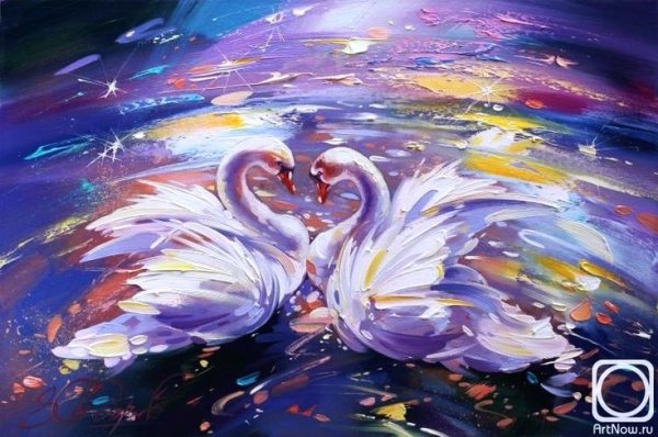 Лебеди маслом