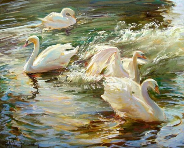 М Щербинина художник лебеди
