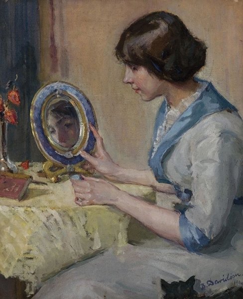 Женщина с зеркалом картина