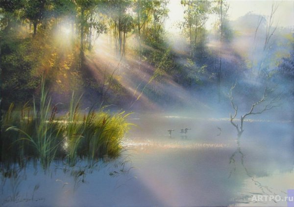 Картины Восход солнца русской природы