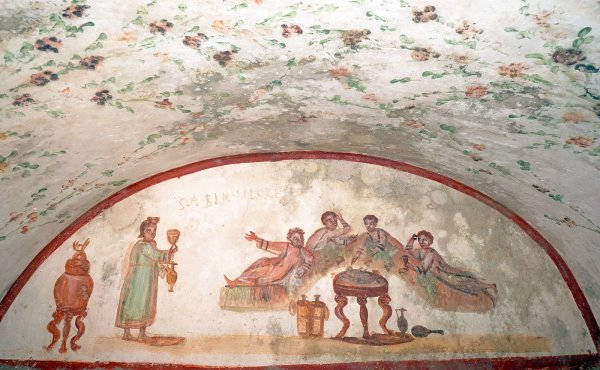 Оранта фреска катакомбы св Присциллы в Риме 3 в