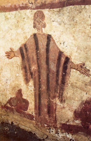Фреска Оранта катакомбы Присциллы
