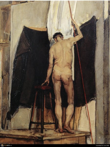 Этюд фигуры человека маслом Академическая живопись