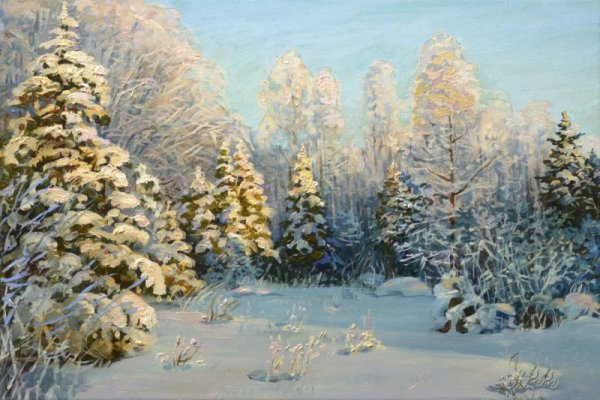 Пейзаж с елками