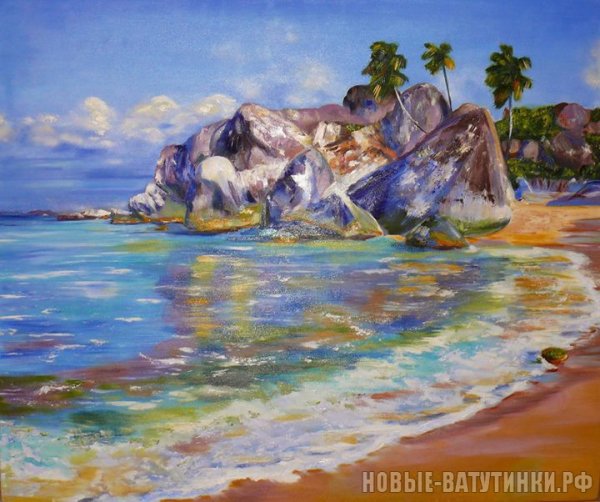 Берег моря живопись маслом