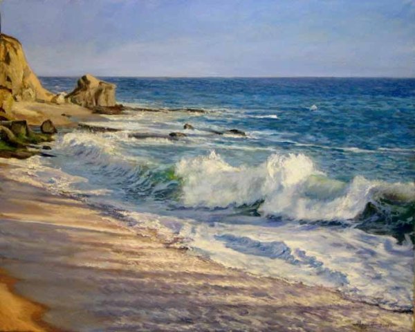 Морской берег маслом