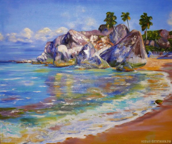 Берег моря живопись маслом