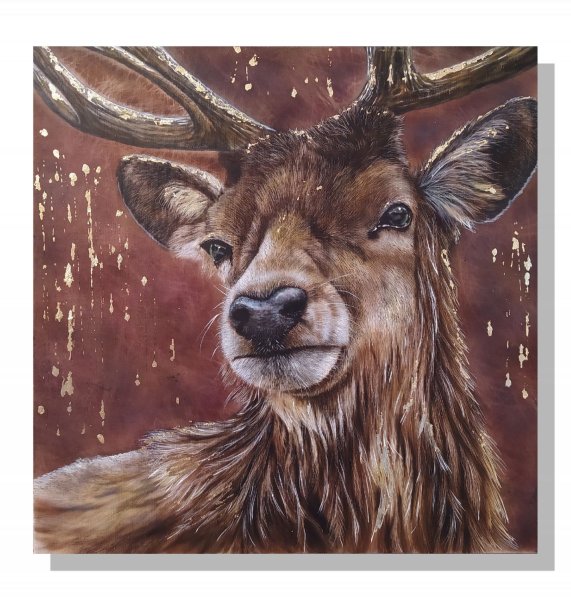 Олень акрилом на холсте