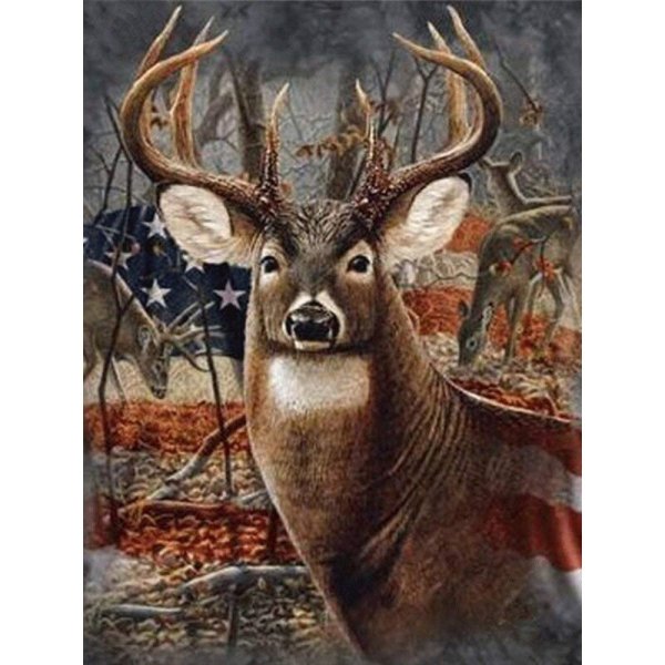 Алмазная мозаика олень с рогами