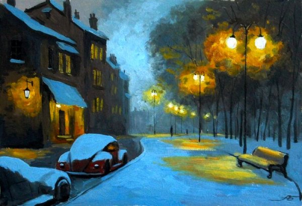 Художник Болотов Александр зимний город