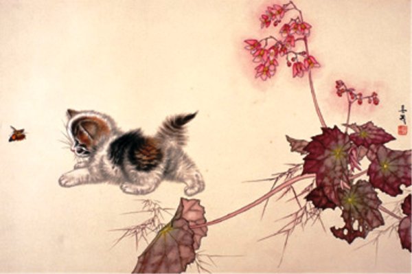 Китайская живопись гунби кошки