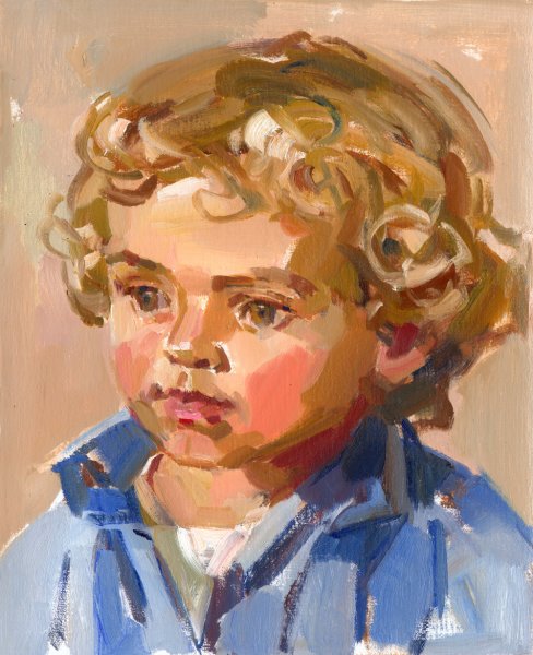 Портрет ребенка гуашью
