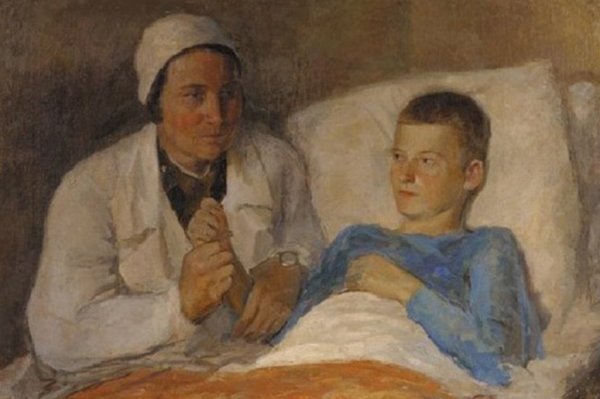 Гиппиус Татьяна Николаевна (1877-1957) Военврач с мальчиком. 1930 Г.