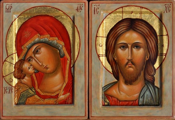 Икона Иисуса Христа и Божией матери