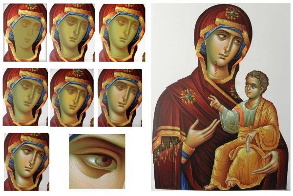 Этапы написания Лика на иконе