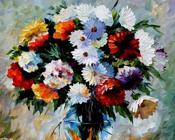 Леонид Афремов живопись цветы